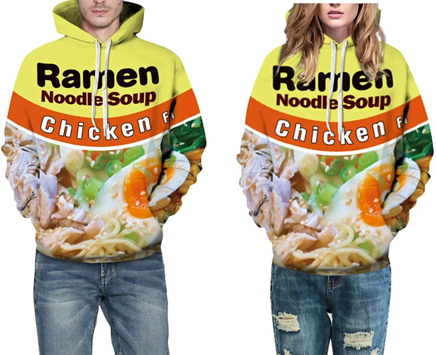 3D Ramen Chicken Noodle Soup Hoodie Sweatshirt For Men Women Cotton Funny