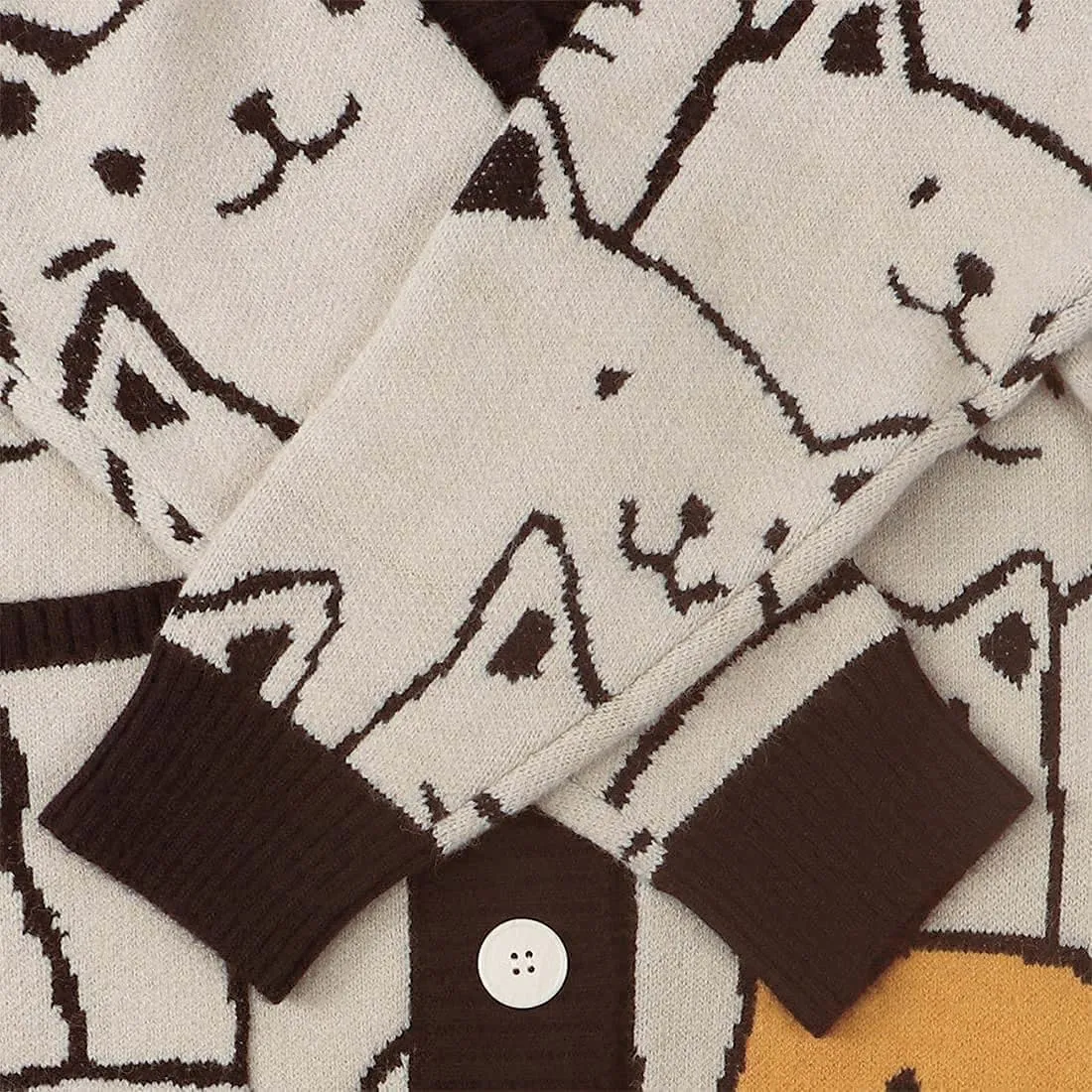 Aelfric Eden Women Cardigan Sweater Cat Cartoon Graphic Open Front V Neck Oversized Knit Casual Coat 2025 Outfits