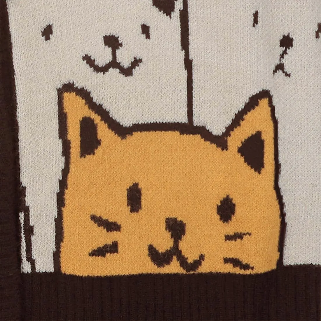 Aelfric Eden Women Cardigan Sweater Cat Cartoon Graphic Open Front V Neck Oversized Knit Casual Coat 2025 Outfits