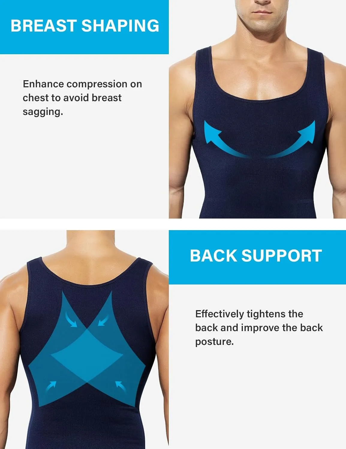 Arjen Kroos Compression Shirts for Men Body Shaper Slimming Tank Top Undershirts Gym Gear Shapewear 4 Pack
