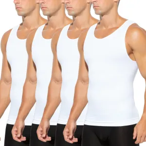 Arjen Kroos Compression Shirts for Men Body Shaper Slimming Tank Top Undershirts Gym Gear Shapewear 4 Pack