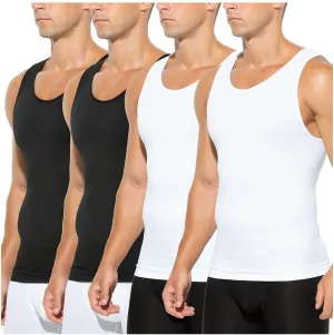 Arjen Kroos Compression Shirts for Men Body Shaper Slimming Tank Top Undershirts Gym Gear Shapewear 4 Pack