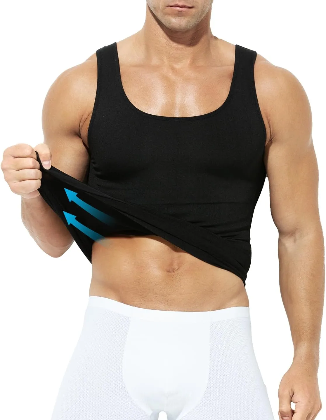 Arjen Kroos Compression Shirts for Men Body Shaper Slimming Tank Top Undershirts Gym Gear Shapewear 4 Pack
