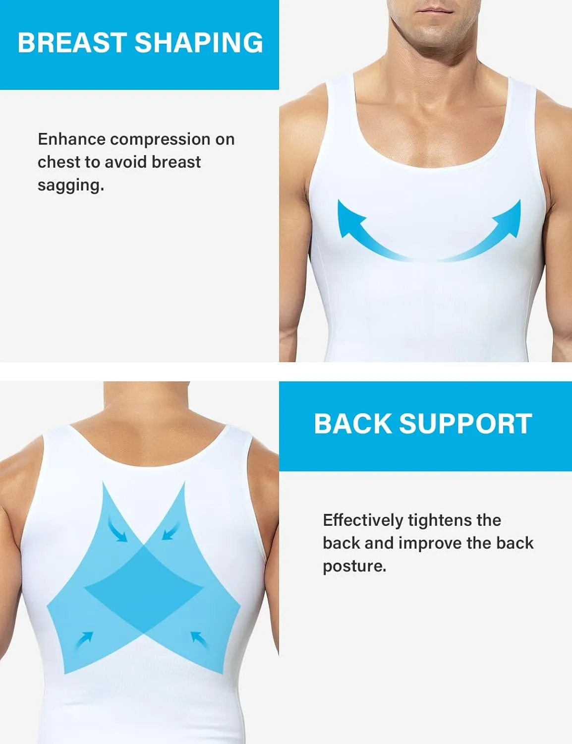 Arjen Kroos Compression Shirts for Men Body Shaper Slimming Tank Top Undershirts Gym Gear Shapewear 4 Pack