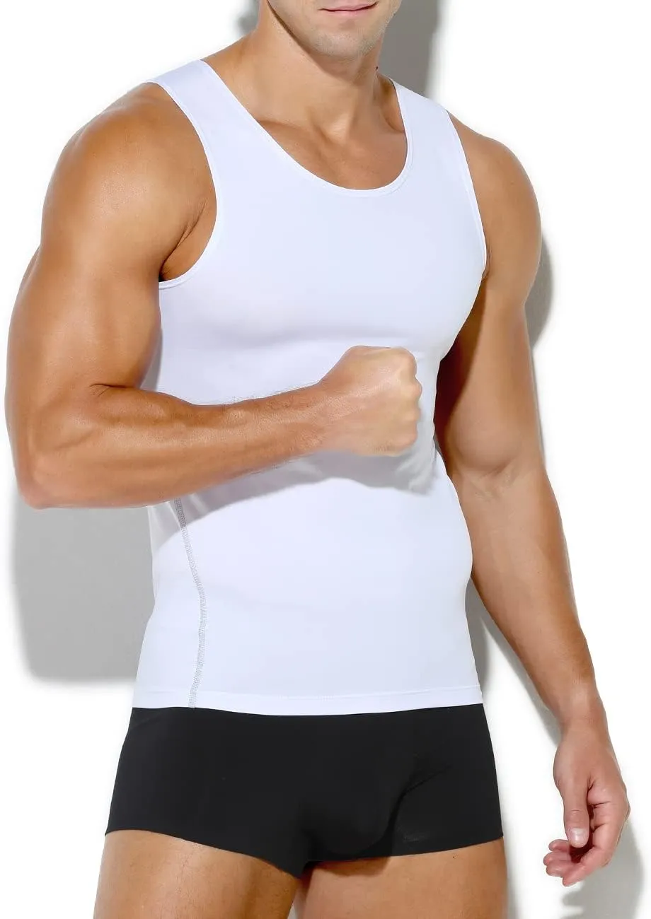 Arjen Kroos Men's Compression Muscle Undershirts Slimming Tank Top Shapewear Body Shaper 4 Pack