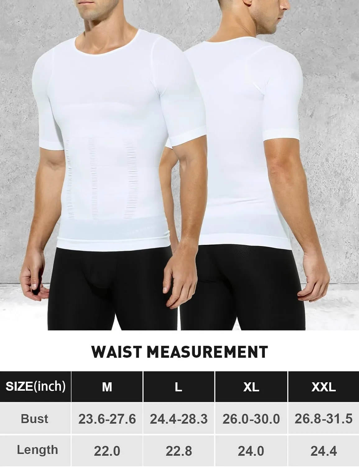 Arjen Kroos Men's Compression Undershirts Short Sleeve Shapewear Body Shaper 3 Pack