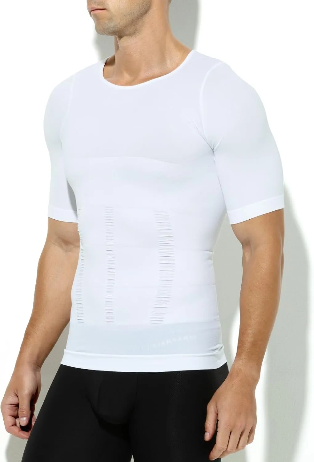 Arjen Kroos Men's Compression Undershirts Short Sleeve Shapewear Body Shaper 3 Pack
