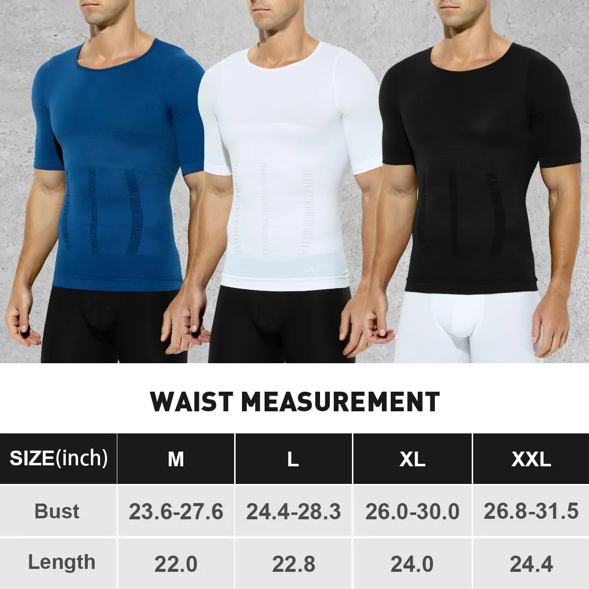 Arjen Kroos Men's Compression Undershirts Short Sleeve Shapewear Body Shaper 3 Pack