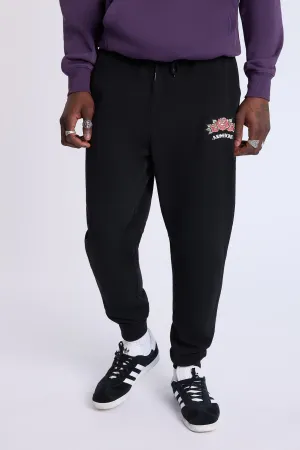 Arsenic Mens Rose Graphic Fleece Jogger
