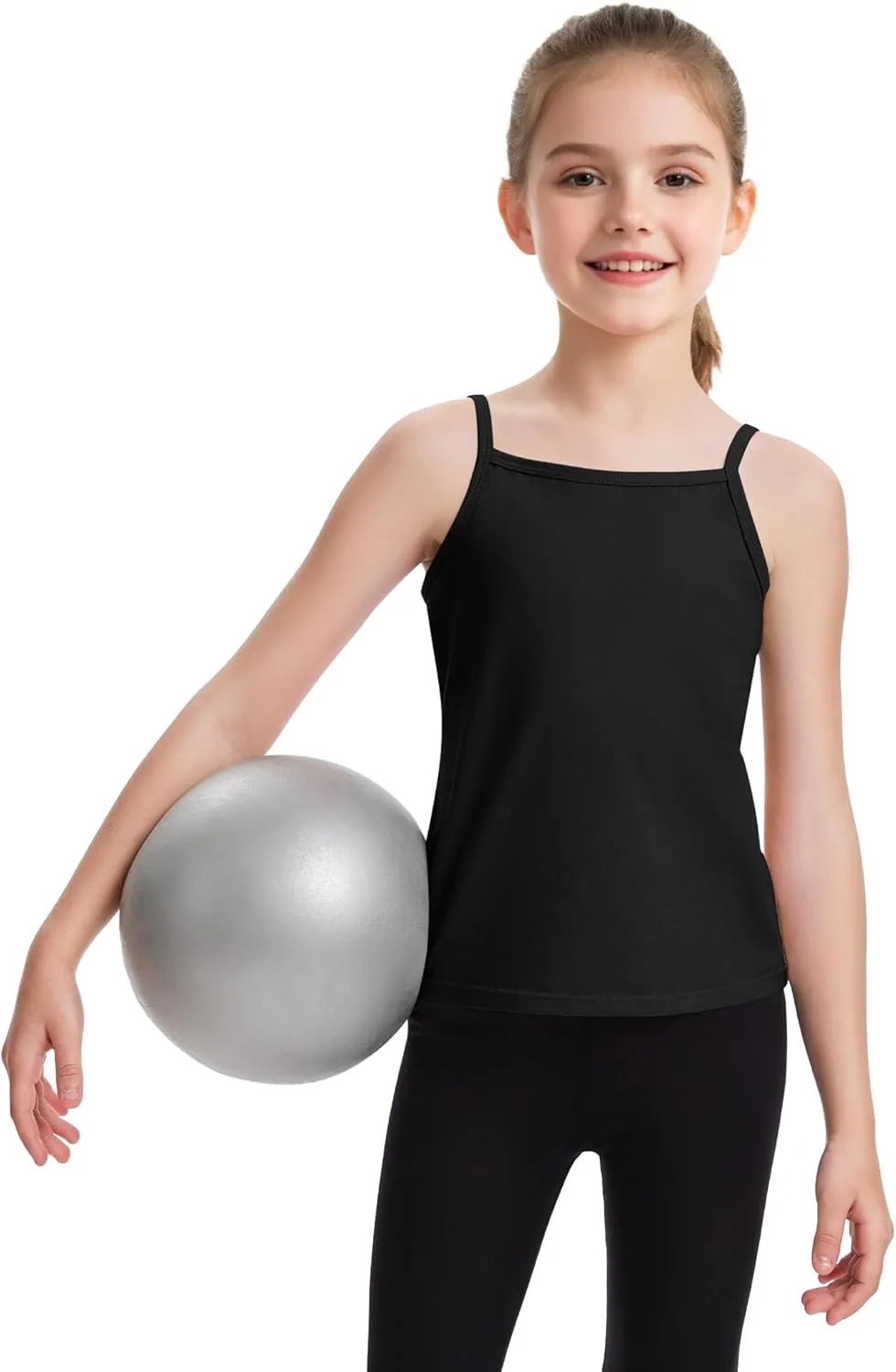 Auranso Girls Undershirts Toddler Cami Camisole Adjustable Straps Sleeveless Cotton Tank Tops for Girls