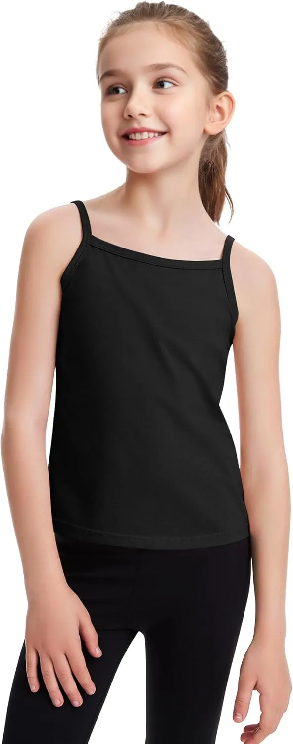 Auranso Girls Undershirts Toddler Cami Camisole Adjustable Straps Sleeveless Cotton Tank Tops for Girls