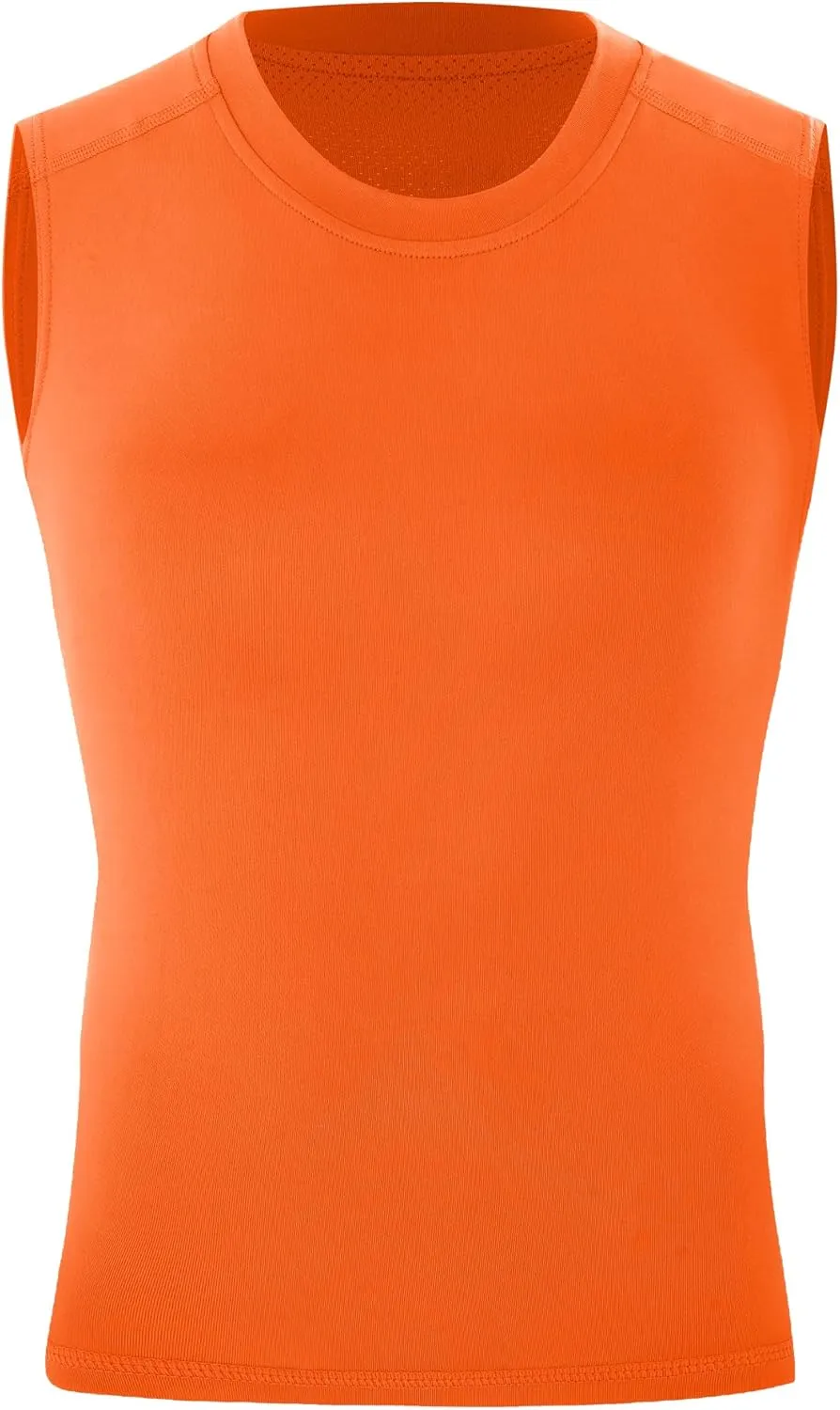 Blueleaf Boys Sleeveless Compression Shirt Youth Mesh Back Tank Tops Kids Athletic Basketball Undershirts