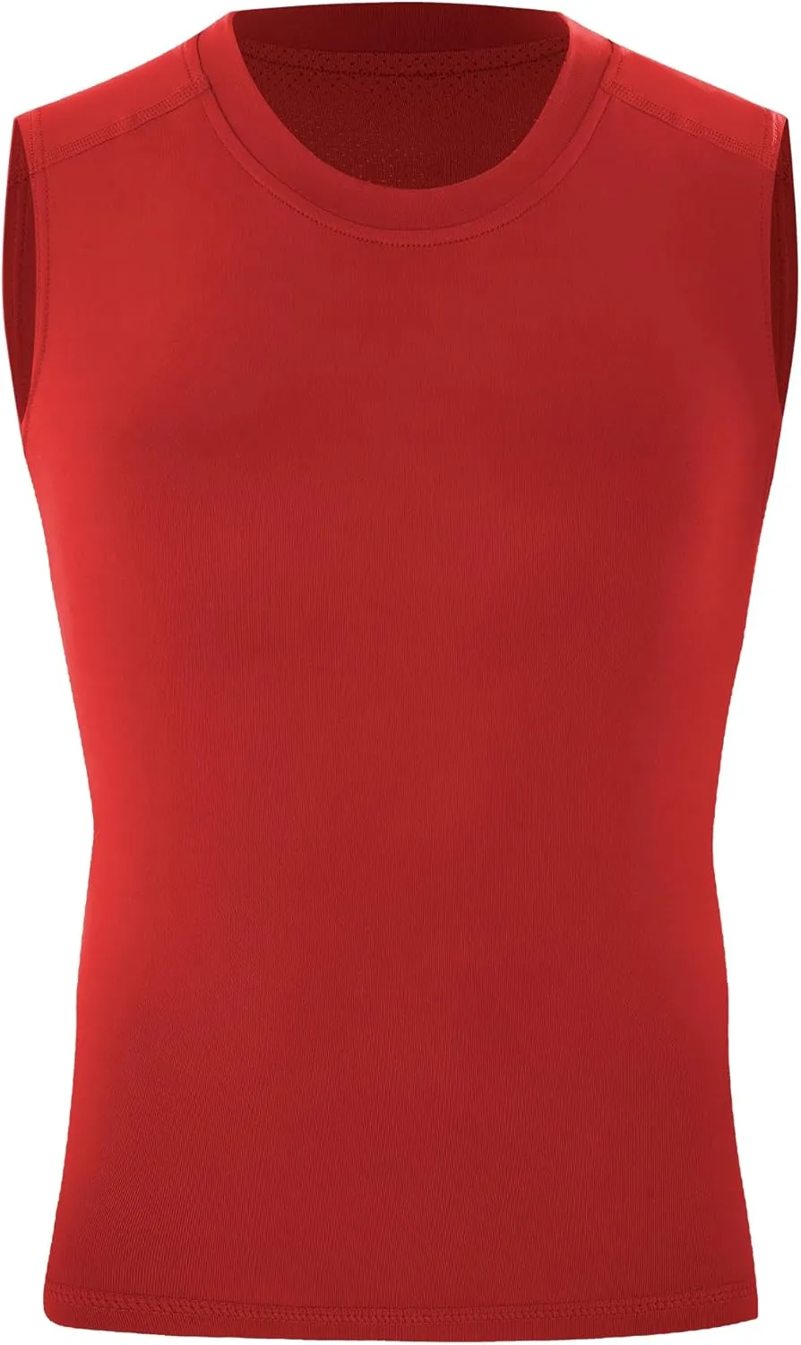 Blueleaf Boys Sleeveless Compression Shirt Youth Mesh Back Tank Tops Kids Athletic Basketball Undershirts