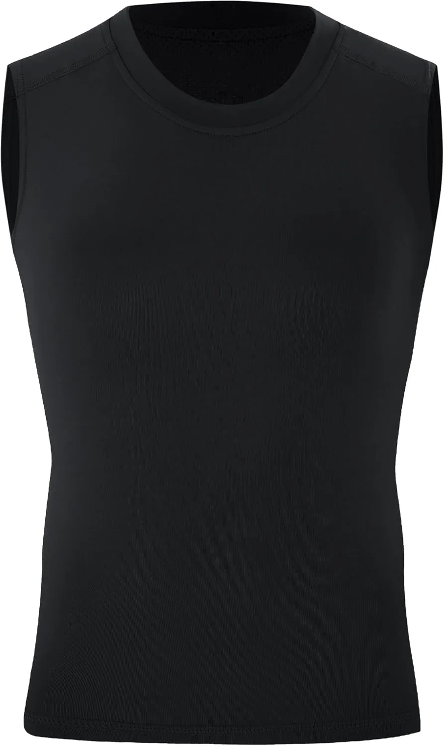 Blueleaf Boys Sleeveless Compression Shirt Youth Mesh Back Tank Tops Kids Athletic Basketball Undershirts