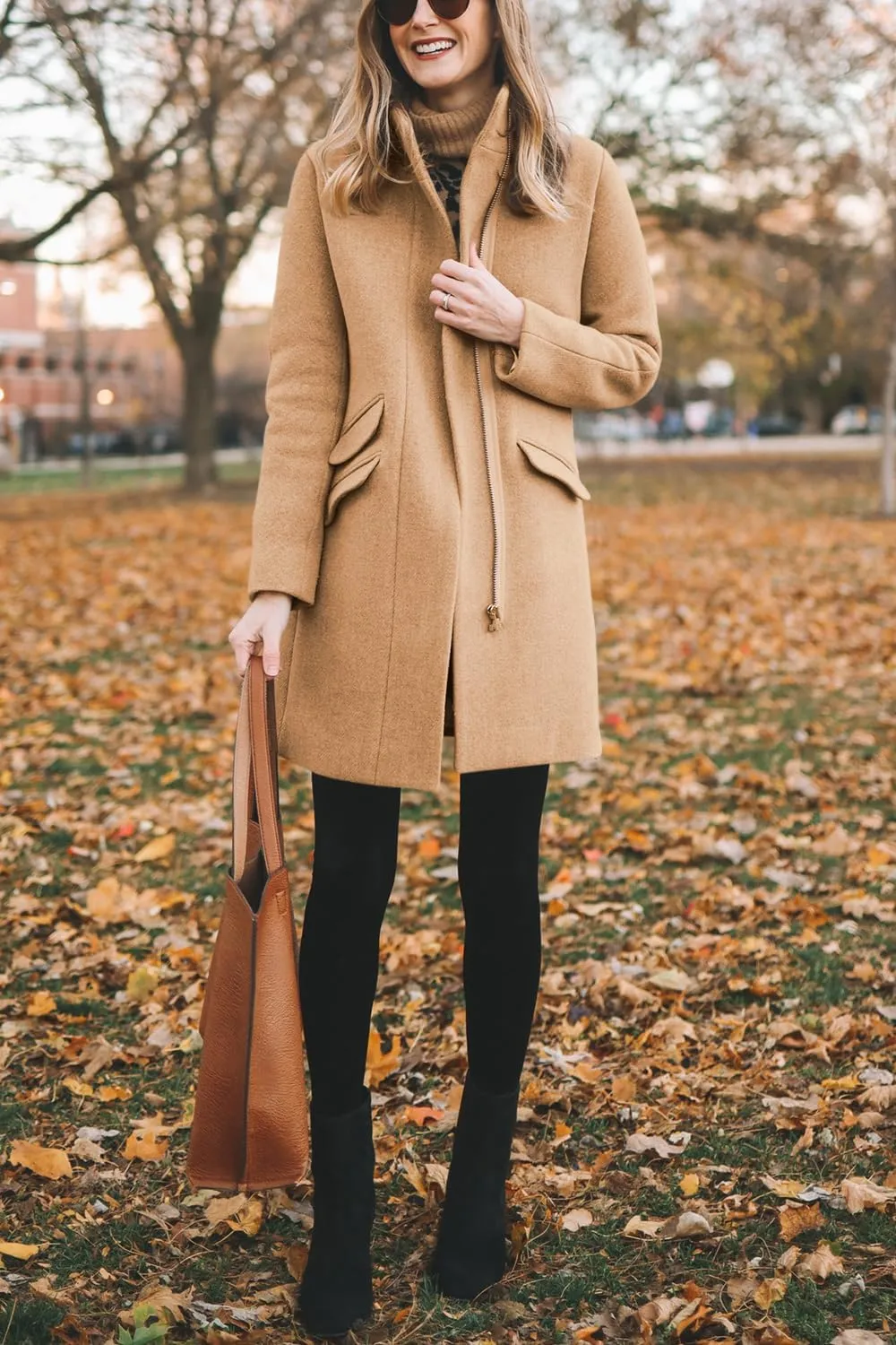 BZB Womens Long Coat Classic Open Front Zip Up Casual Winter Wool Blend Over Pea Coats Long Jackets