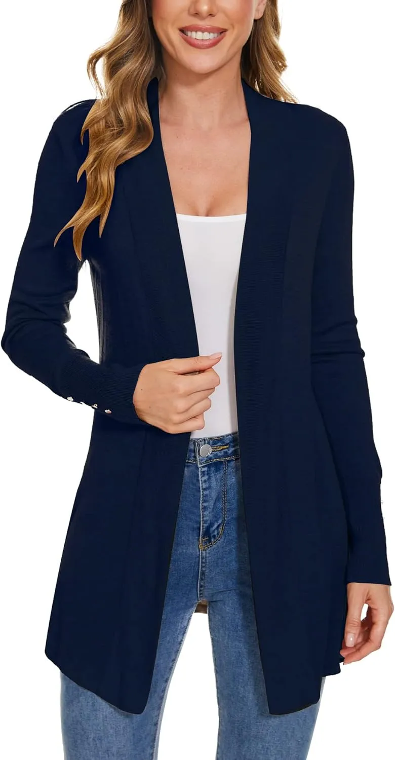 Cardigan for Women Dressy Casual Long Sleeve Open Front Knit Cardigan Sweaters