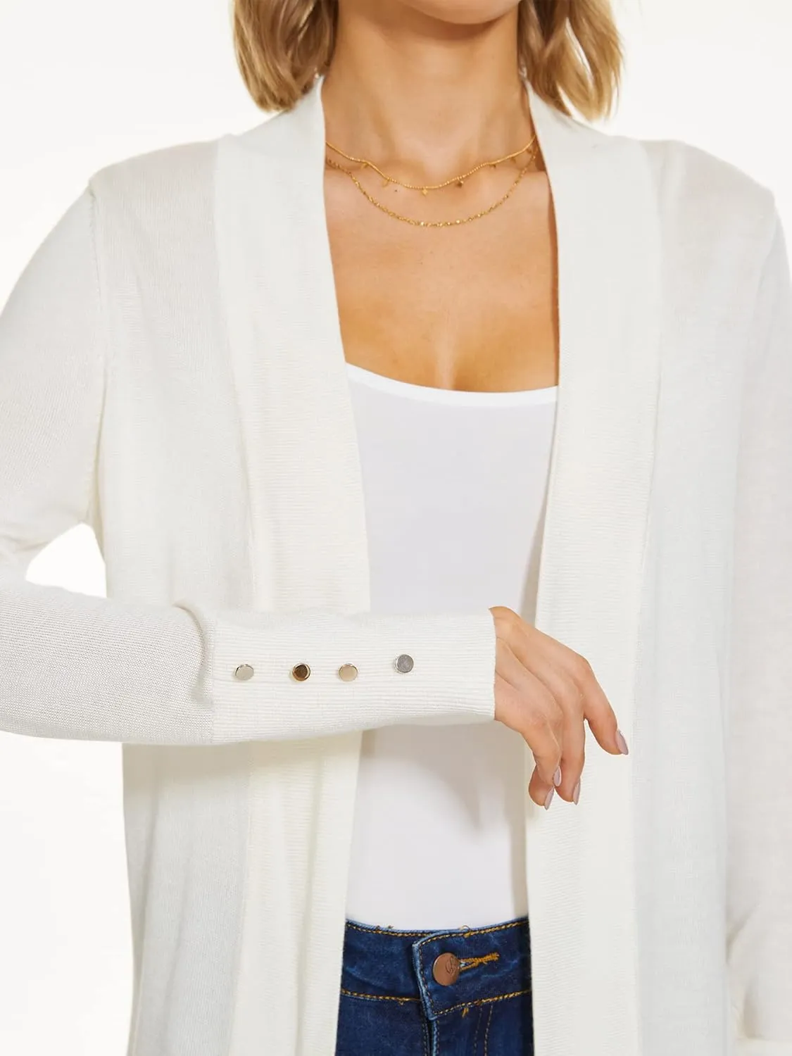 Cardigan for Women Dressy Casual Long Sleeve Open Front Knit Cardigan Sweaters