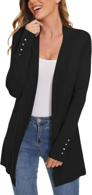 Cardigan for Women Dressy Casual Long Sleeve Open Front Knit Cardigan Sweaters