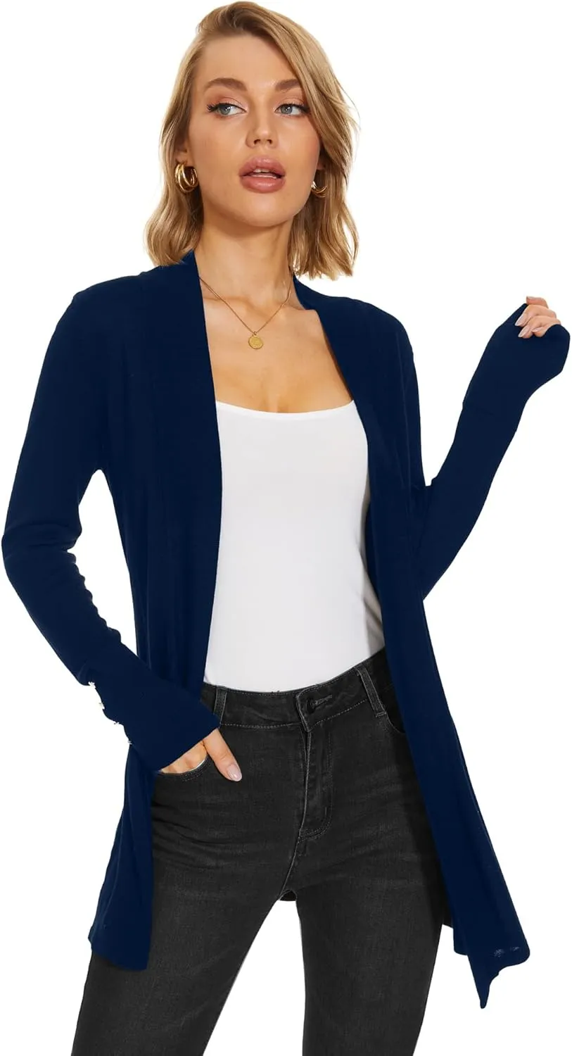 Cardigan for Women Dressy Casual Long Sleeve Open Front Knit Cardigan Sweaters
