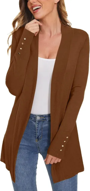 Cardigan for Women Dressy Casual Long Sleeve Open Front Knit Cardigan Sweaters
