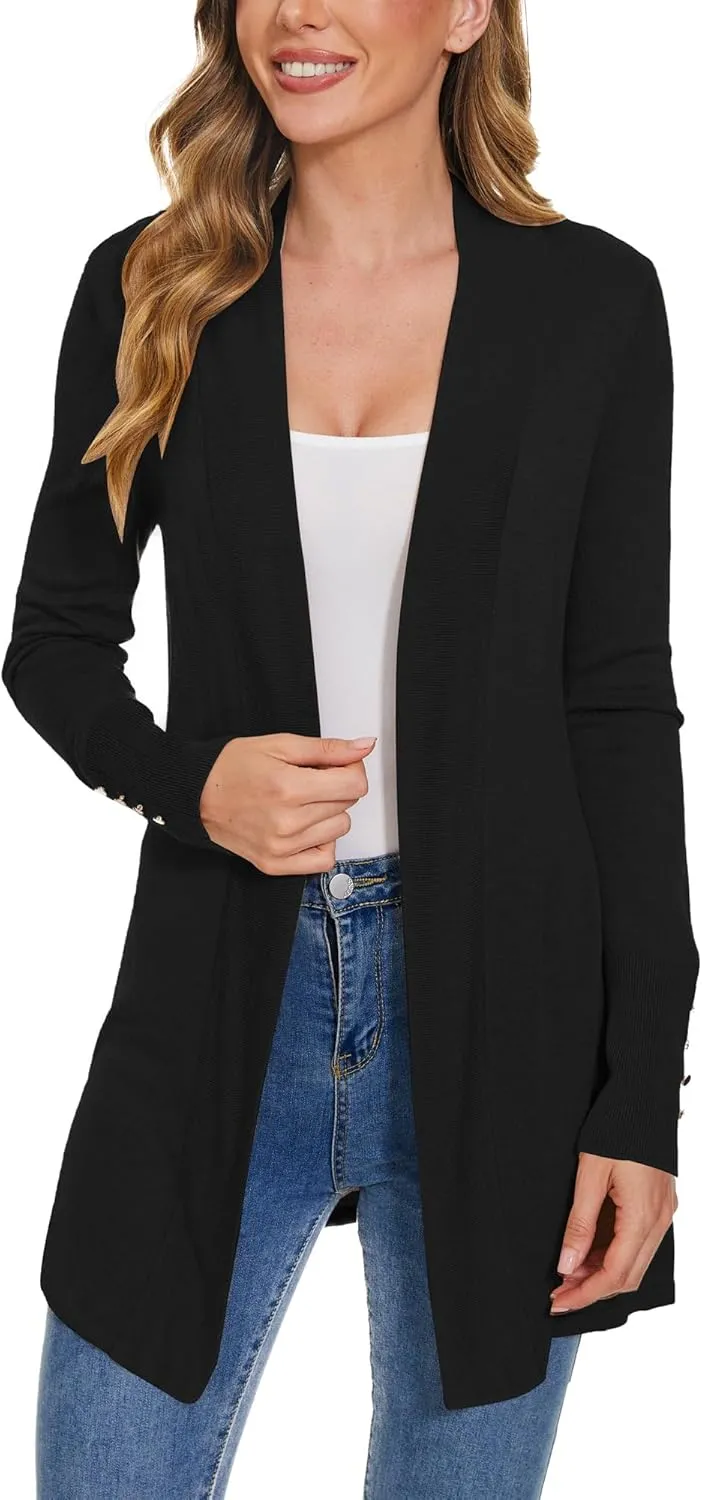 Cardigan for Women Dressy Casual Long Sleeve Open Front Knit Cardigan Sweaters