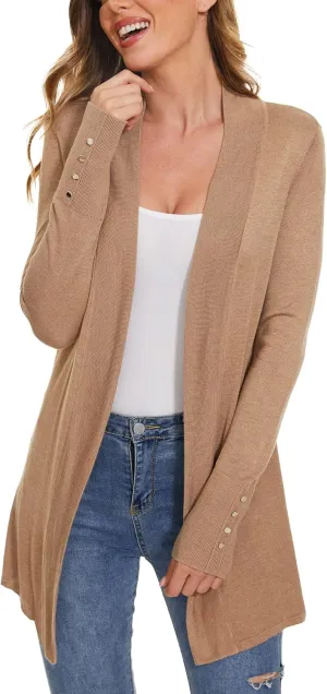 Cardigan for Women Dressy Casual Long Sleeve Open Front Knit Cardigan Sweaters