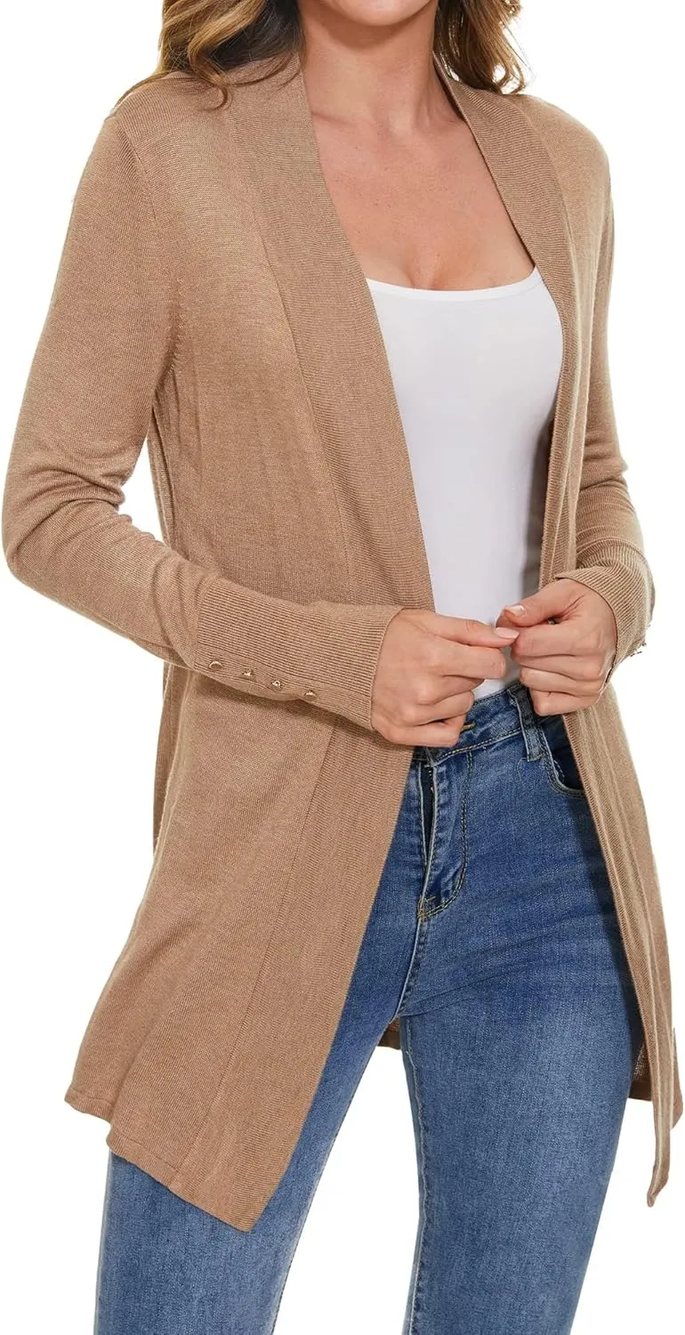 Cardigan for Women Dressy Casual Long Sleeve Open Front Knit Cardigan Sweaters