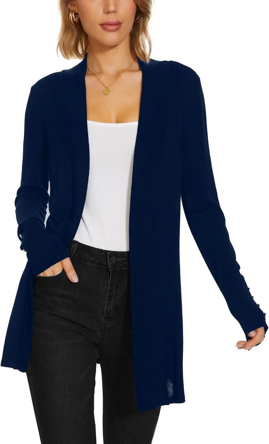 Cardigan for Women Dressy Casual Long Sleeve Open Front Knit Cardigan Sweaters