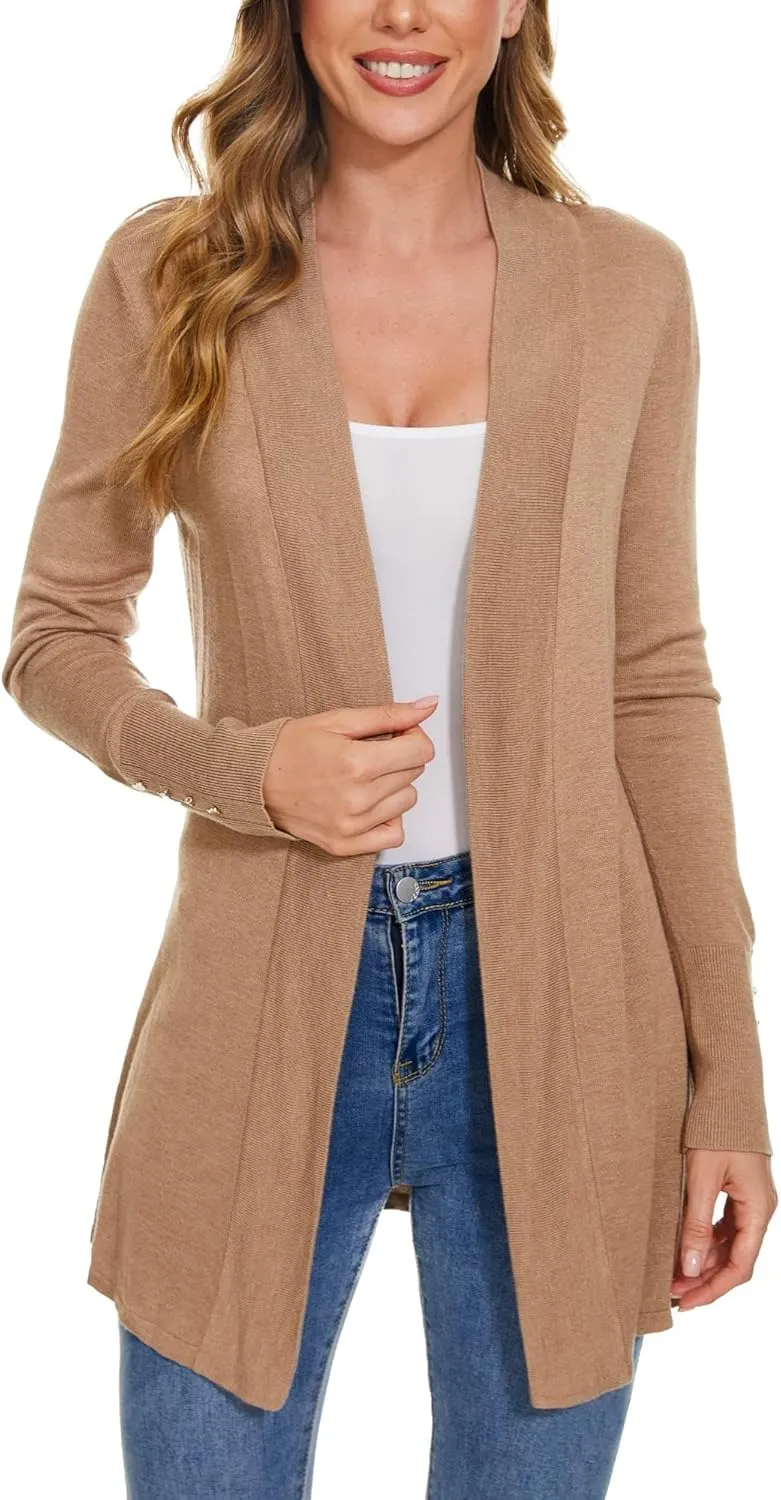 Cardigan for Women Dressy Casual Long Sleeve Open Front Knit Cardigan Sweaters