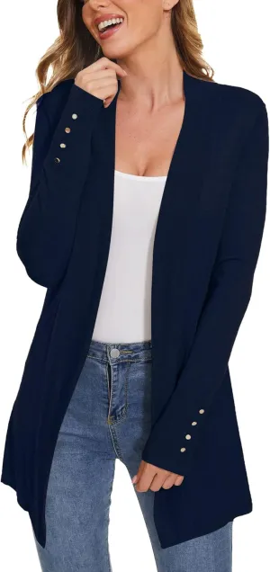 Cardigan for Women Dressy Casual Long Sleeve Open Front Knit Cardigan Sweaters