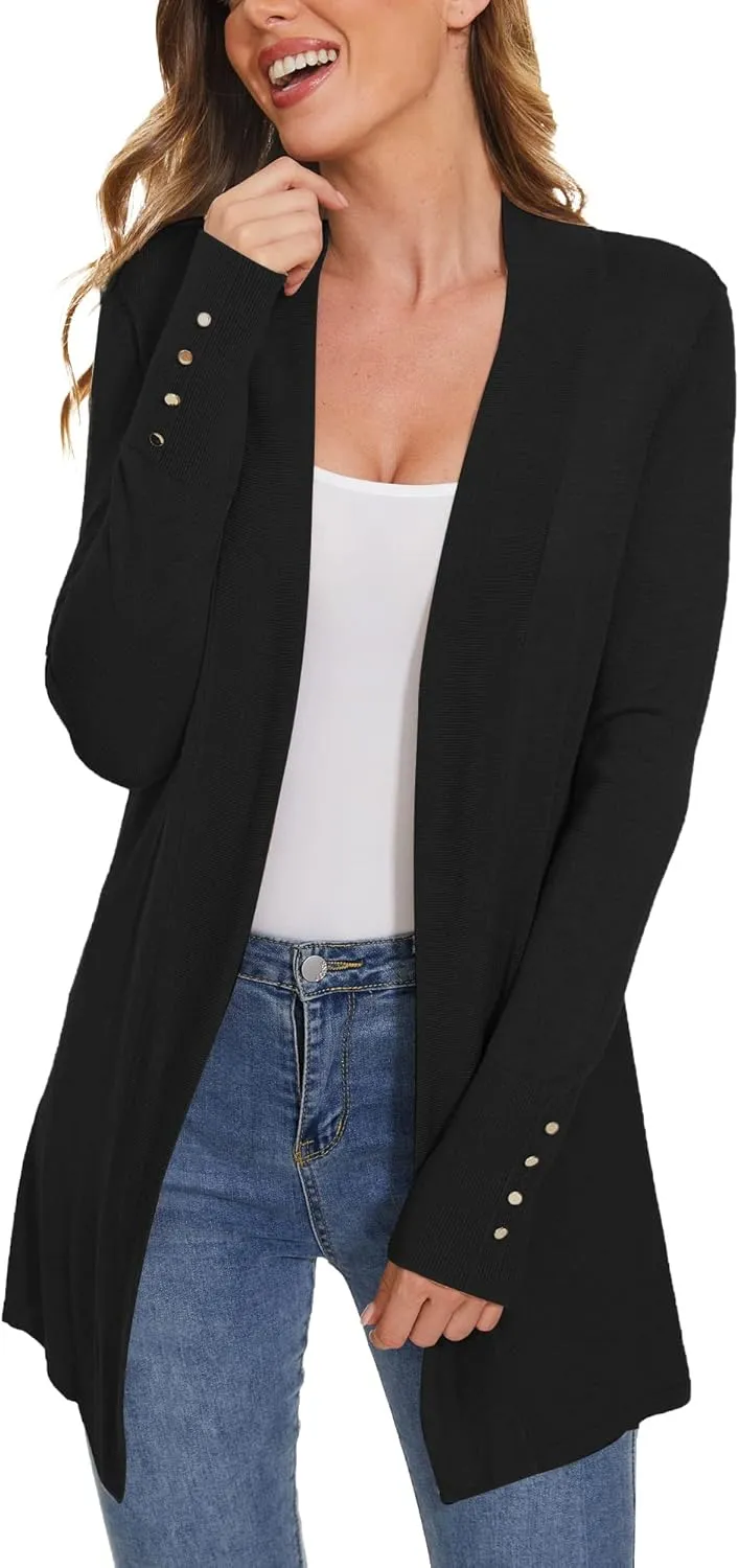 Cardigan for Women Dressy Casual Long Sleeve Open Front Knit Cardigan Sweaters