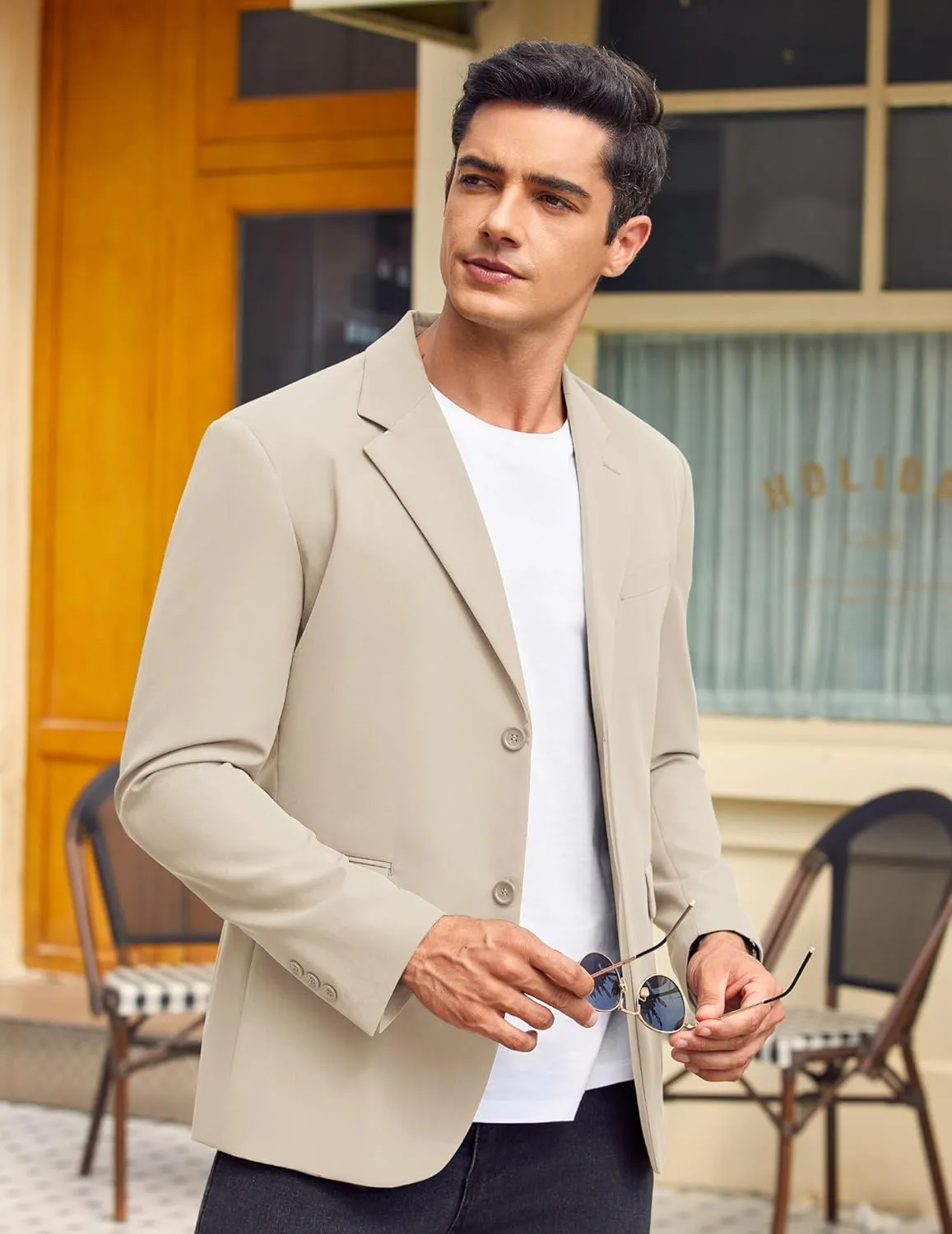 COOFANDY Mens Casual Blazer Jackets Two Button Lightweight Slim Fit Sports Coat