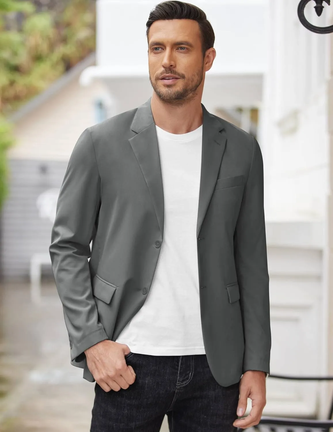 COOFANDY Mens Casual Blazer Jackets Two Button Lightweight Slim Fit Sports Coat