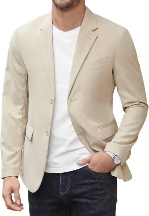 COOFANDY Mens Casual Blazer Jackets Two Button Lightweight Slim Fit Sports Coat