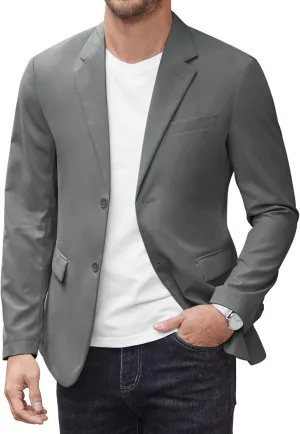 COOFANDY Mens Casual Blazer Jackets Two Button Lightweight Slim Fit Sports Coat