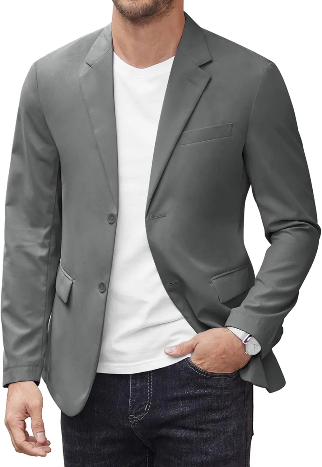COOFANDY Mens Casual Blazer Jackets Two Button Lightweight Slim Fit Sports Coat