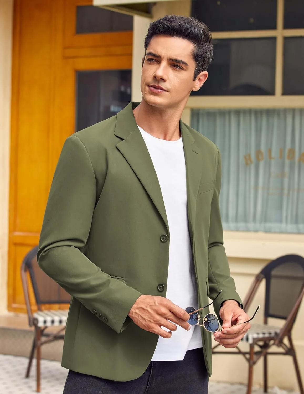 COOFANDY Mens Casual Blazer Jackets Two Button Lightweight Slim Fit Sports Coat