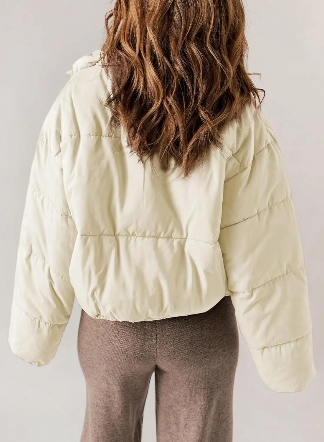 Dokotoo Womens Winter Quilted Jackets Long Sleeve Full Zip Puffer Jacket Coats with Pockets