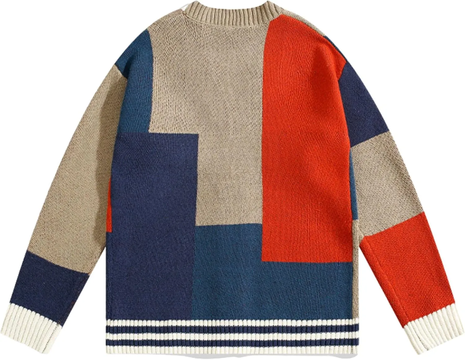 FindThy Womens Casual Color Block Cardigan V Neck Button Up Knitted Long Sleeve Sweater Cardigans