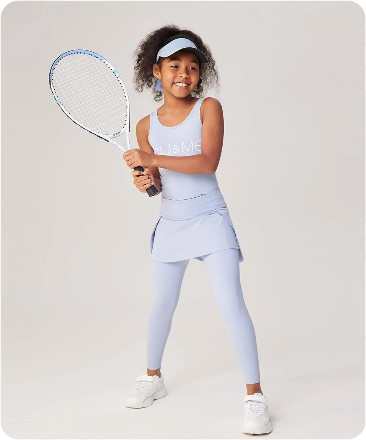 Girls Skirted Leggings with Pockets Athletic Tennis Skorts Stretchy Kids Yoga Pants with Ruffle Skirt