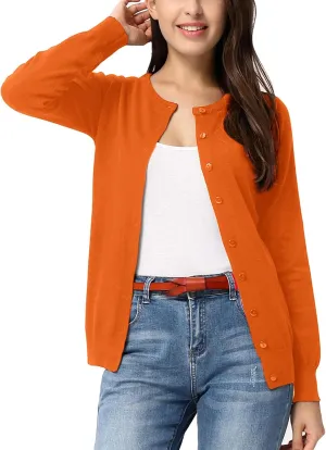 GRACE KARIN Women's Classic Long Sleeve Knit Cardigan Sweaters Casual Open Front Button Down Cardigan S-3XL