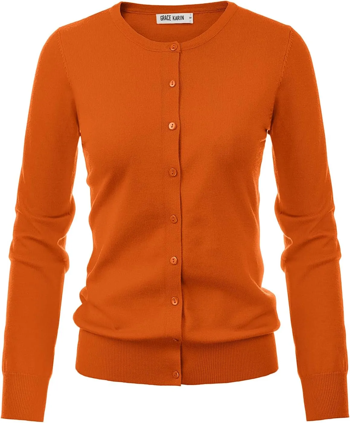 GRACE KARIN Women's Classic Long Sleeve Knit Cardigan Sweaters Casual Open Front Button Down Cardigan S-3XL