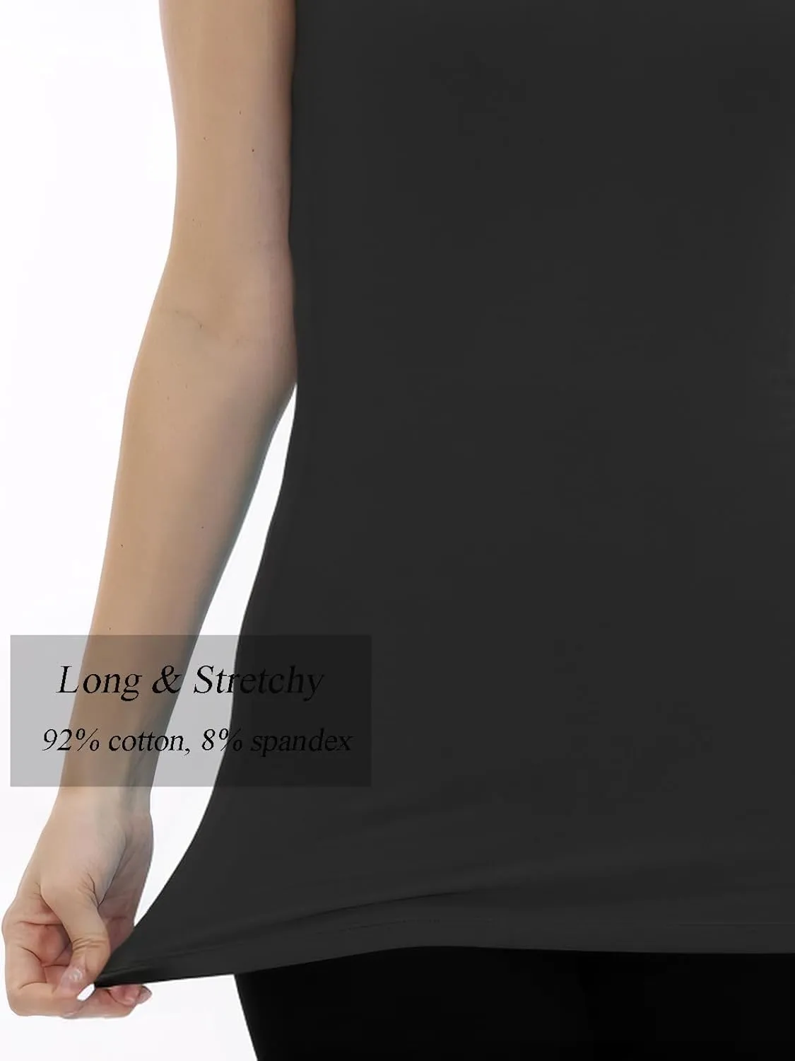 H HIAMIGOS Racerback Long Tank Tops for Women Stretchy Cotton Sleeveless Undershirts Gym Workout Sports Shirts 3 Packs