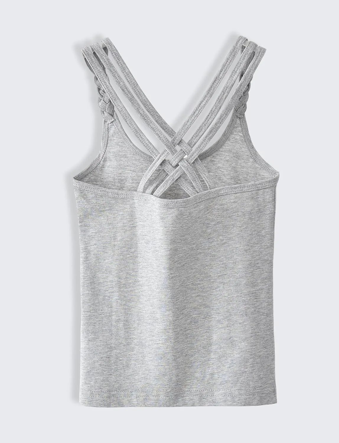 Happy Cherry Girls Cami Tank Top Cute Criss Cross Back Vest Soft Sleeveless Undershirts Breathable Camisoles