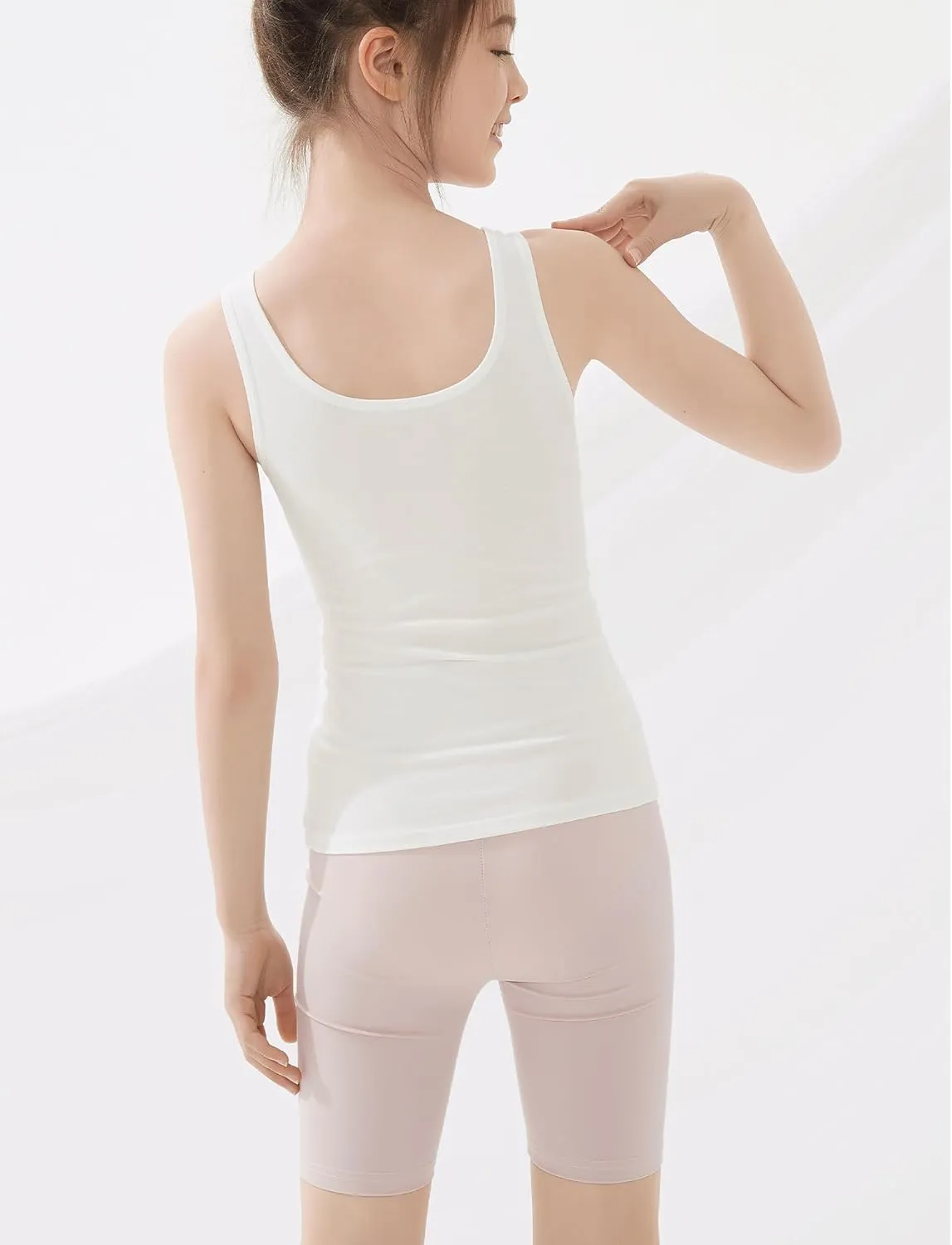 Happy Cherry Training Bras for Girls with Lightly Pads Teen Cotton Camisoles Undershirts Kids Crop Tank Tops Size 7-12 Years
