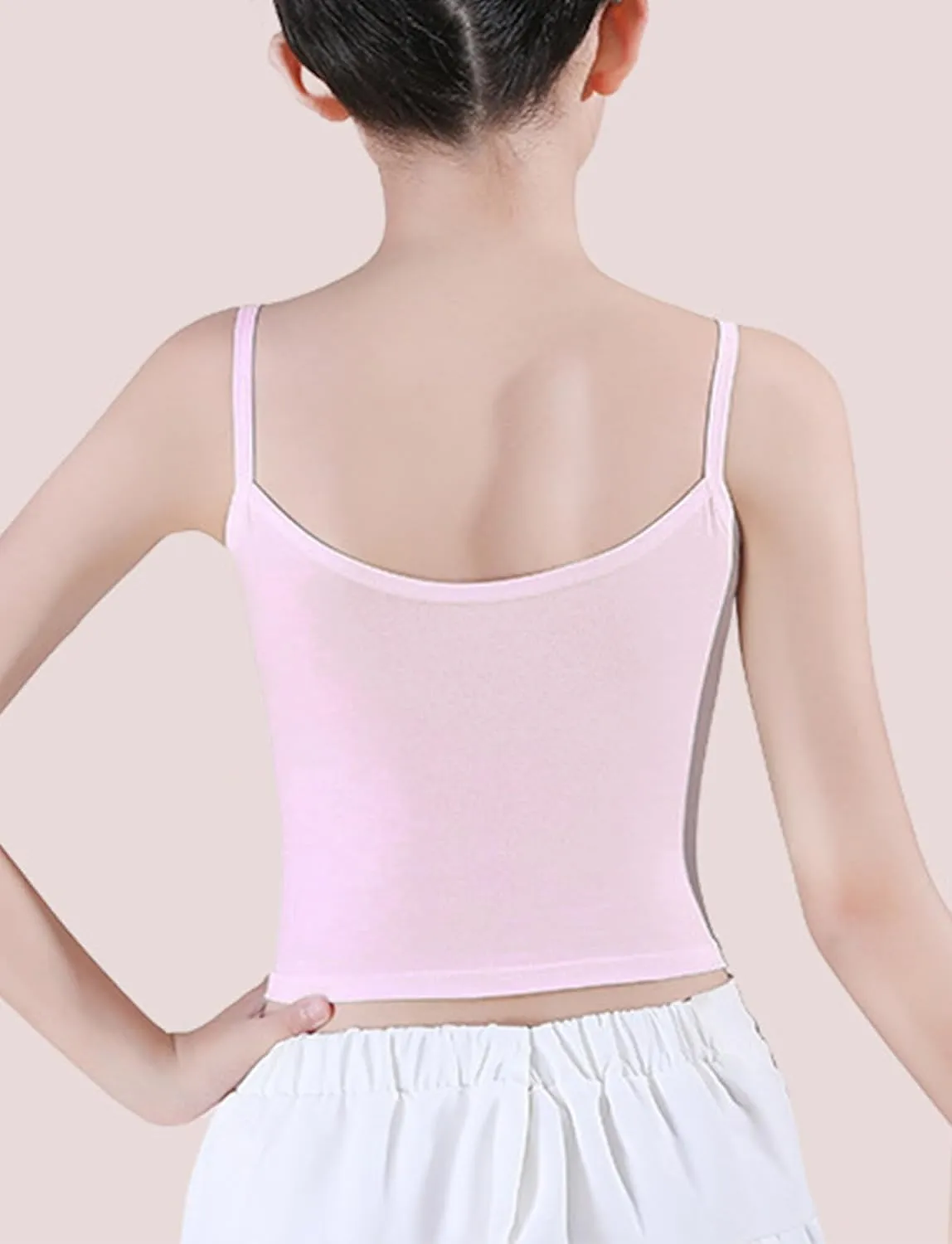 Happy Cherry Training Bras for Girls with Lightly Pads Teen Cotton Camisoles Undershirts Kids Crop Tank Tops Size 7-12 Years