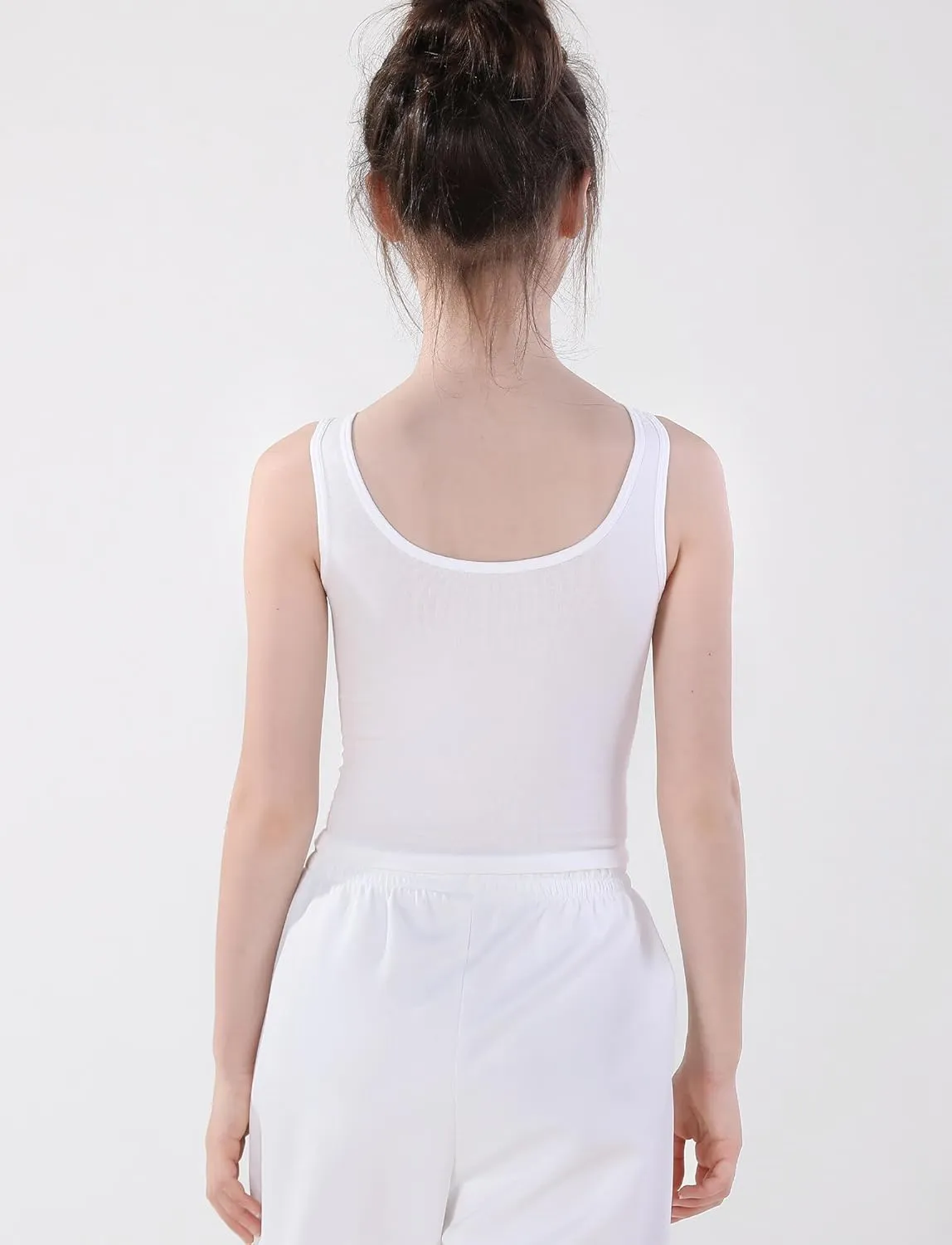 Happy Cherry Training Bras for Girls with Lightly Pads Teen Cotton Camisoles Undershirts Kids Crop Tank Tops Size 7-12 Years