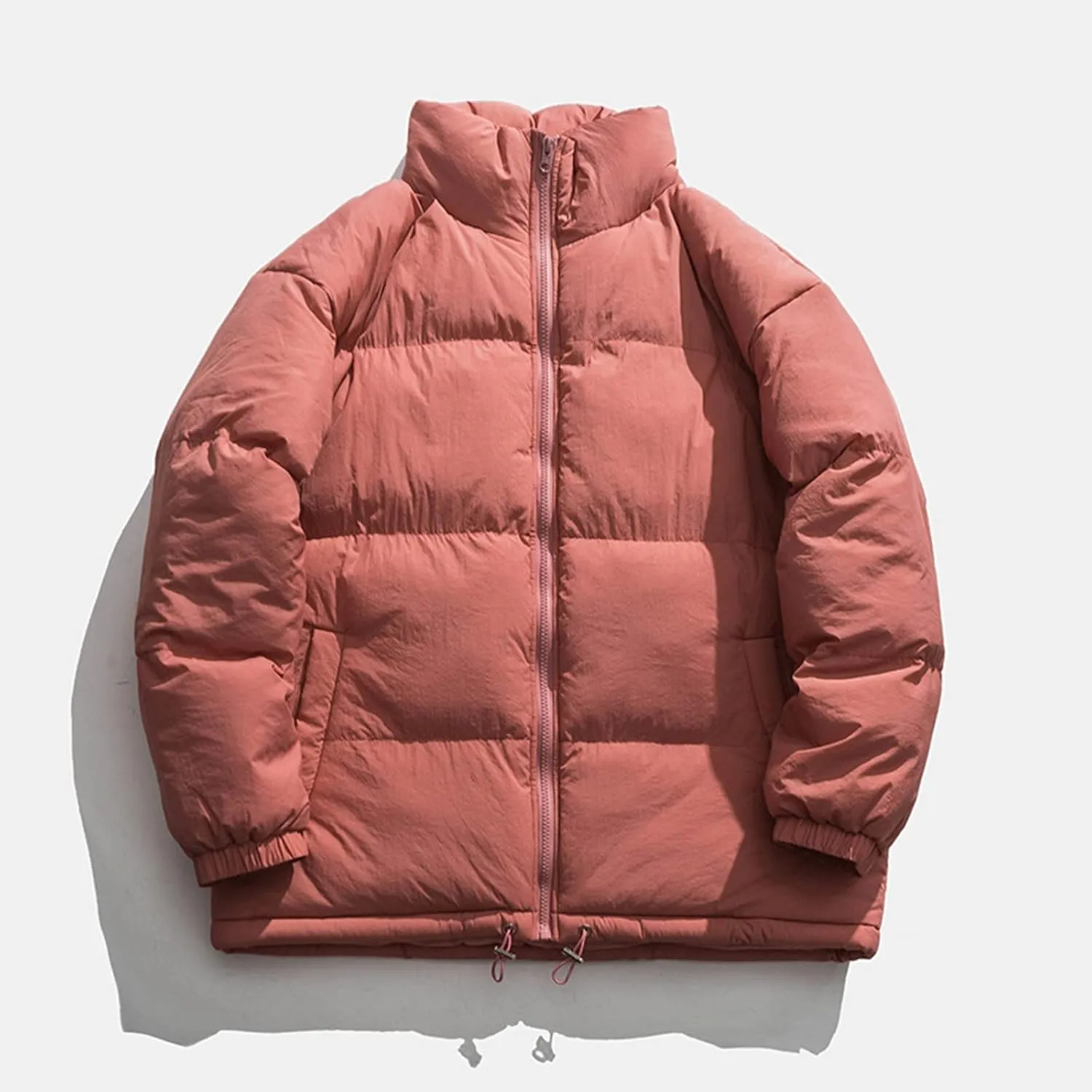 HXHYQKP Jackets for Men Men's Puffer Jacket Warm Thick Padded Winter Coat Long Sleeve Zip Up Puffy Quilted Down Jackets