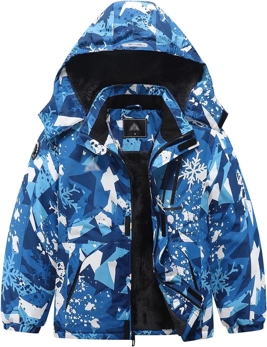 Kid's Ski Jacket Waterproof Winter Coat Boy's and Girl's Fleece Snowboarding Jackets with Detachable Hood