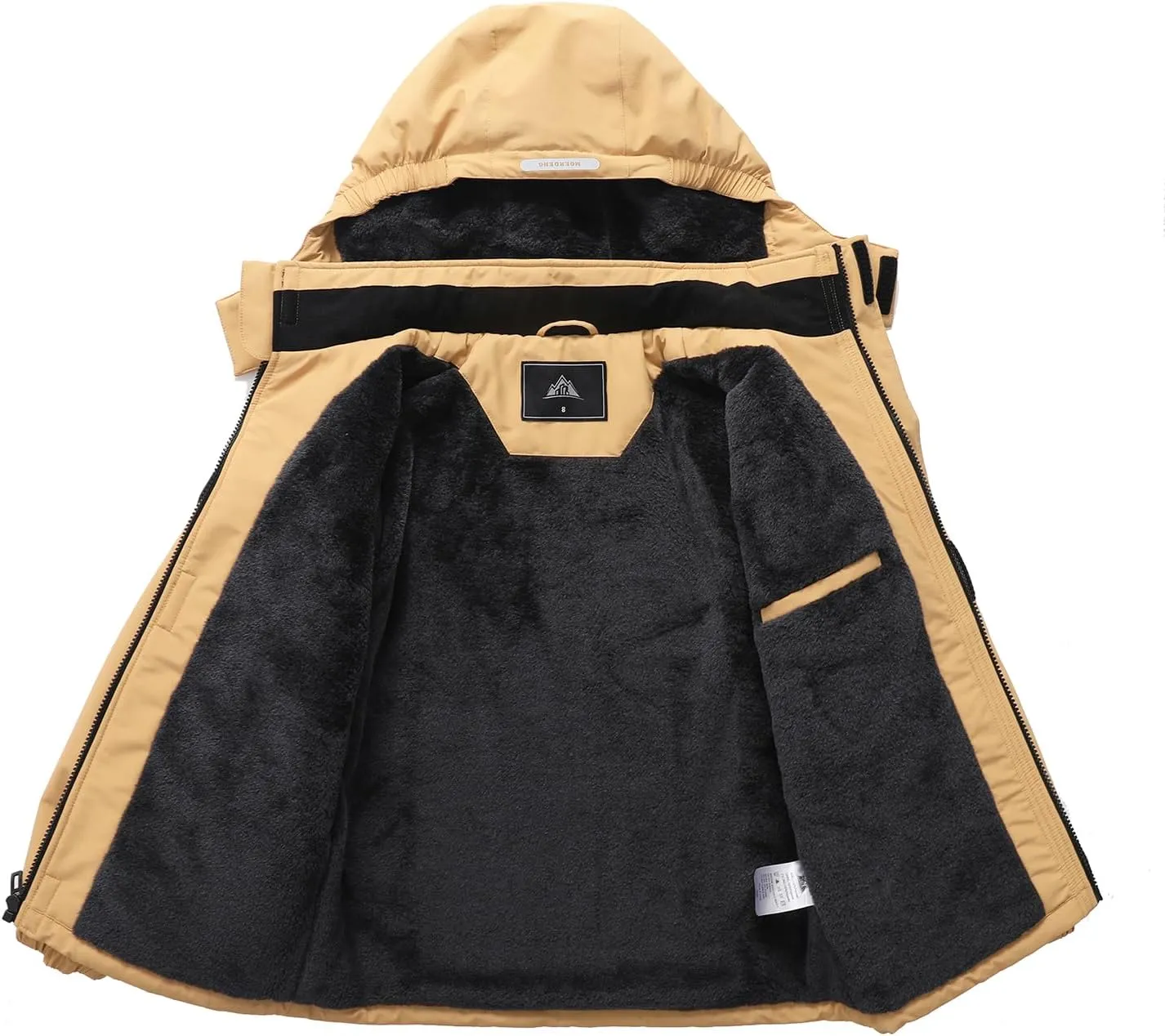 Kid's Ski Jacket Waterproof Winter Coat Boy's and Girl's Fleece Snowboarding Jackets with Detachable Hood
